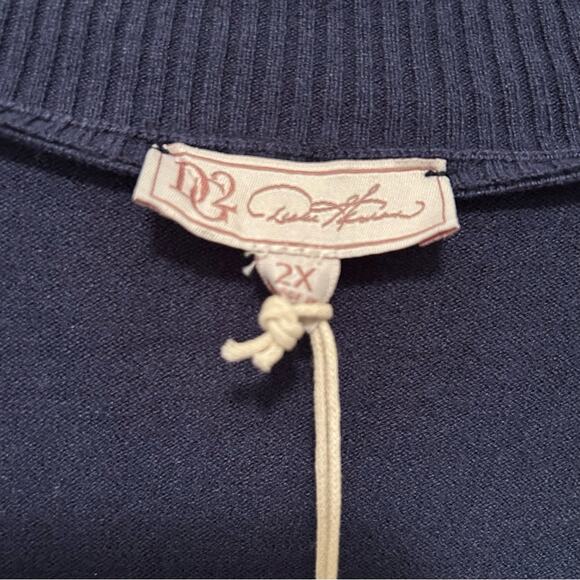 DG2 by Diane Gilman SoftEase Combo Printed Scarf Front Cardigan 2X NWT - Picture 6 of 6